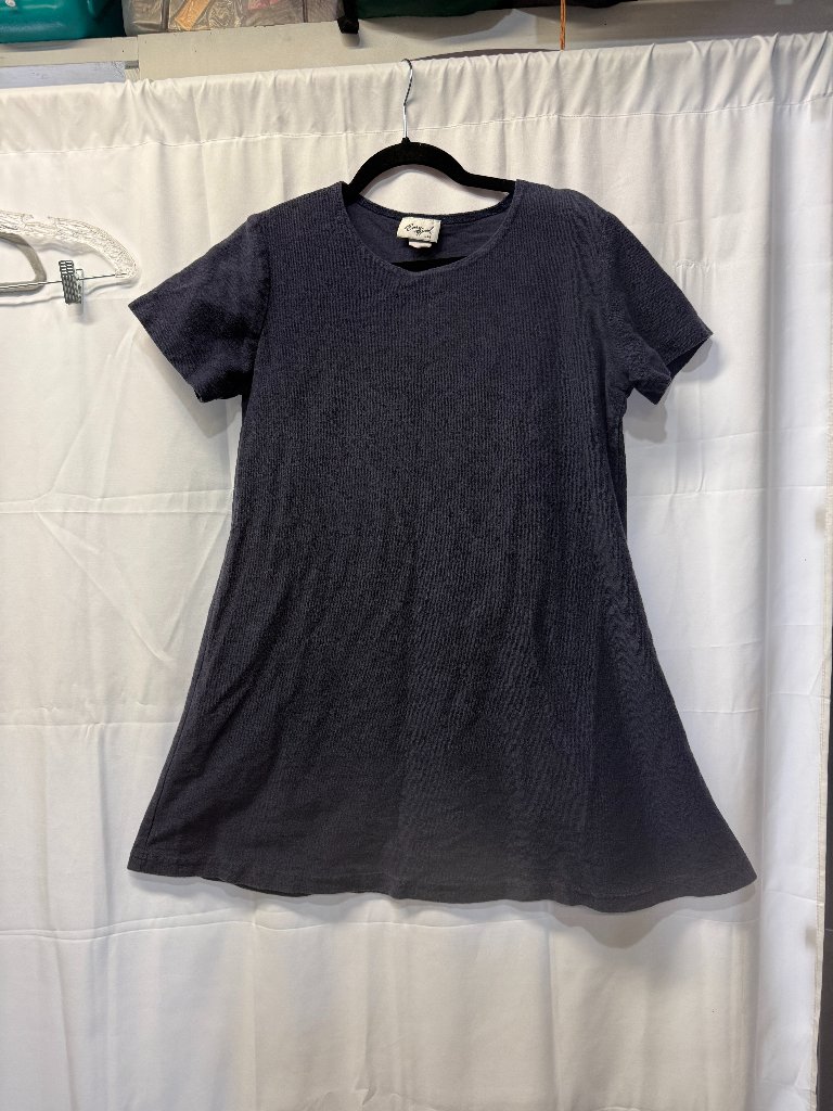 Dark Blue A-Line Vintage Cotton Dress